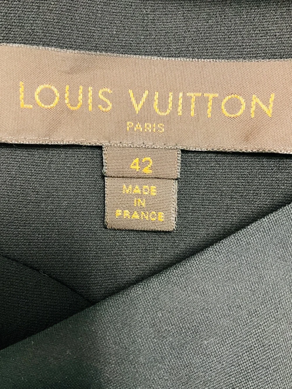 LOUIS VUITTON BLACK DRAPED ASYMMETRIC HEM SILK MIDI DRESS
